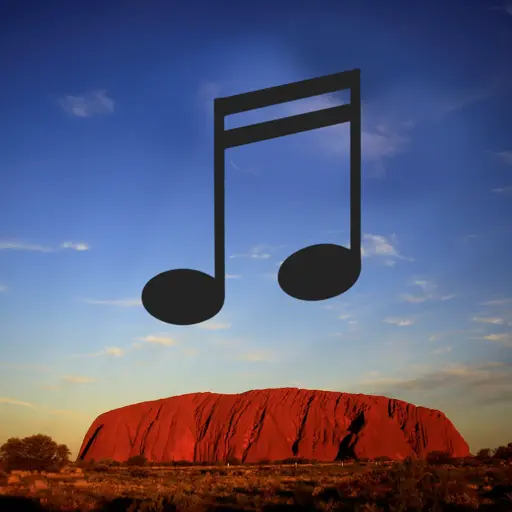 attention-catching image of a musical note over Uluru in Australia