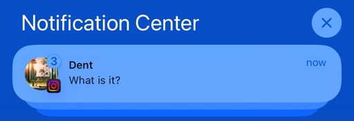 Screenshot of the new push notification with a profile photo shown in Notification Center