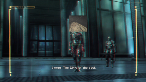 Lamps. The DNA of the soul. (picture of a moth edited over Monsoon from Metal Gear Rising)